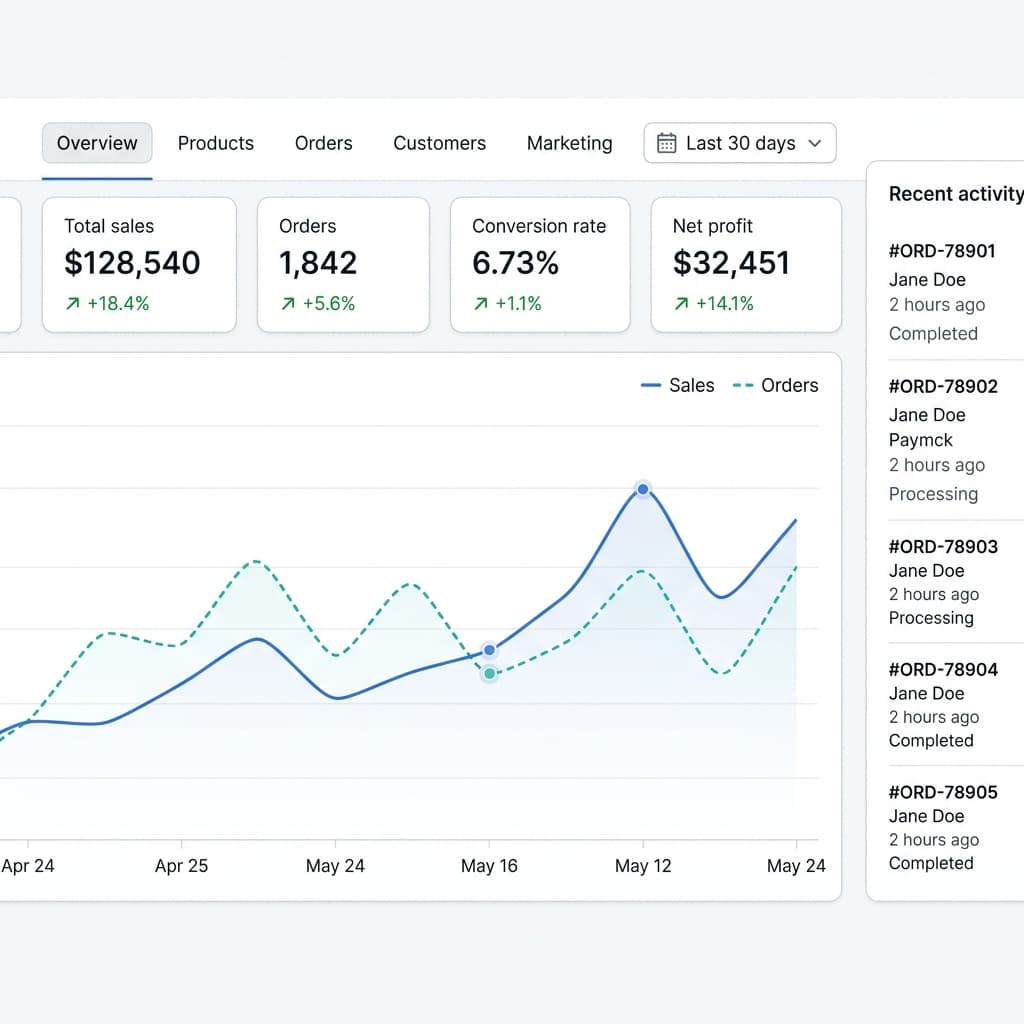 Seller dashboard