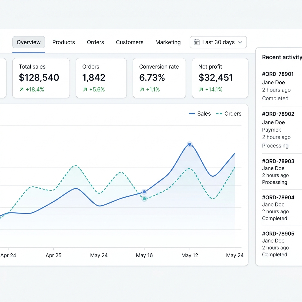 Seller dashboard